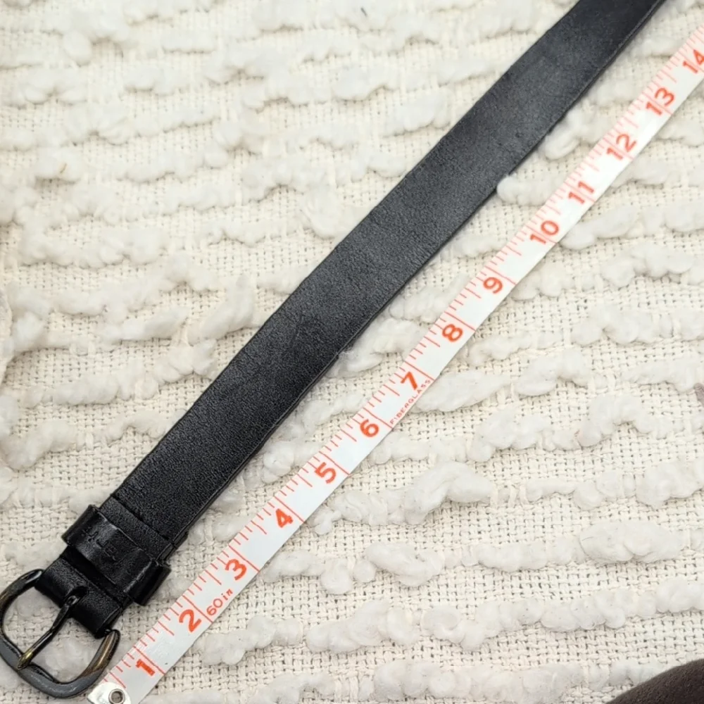 Carhartt Men's Medium Black Leather Simple Straight Work Belt with Metal Buckle
